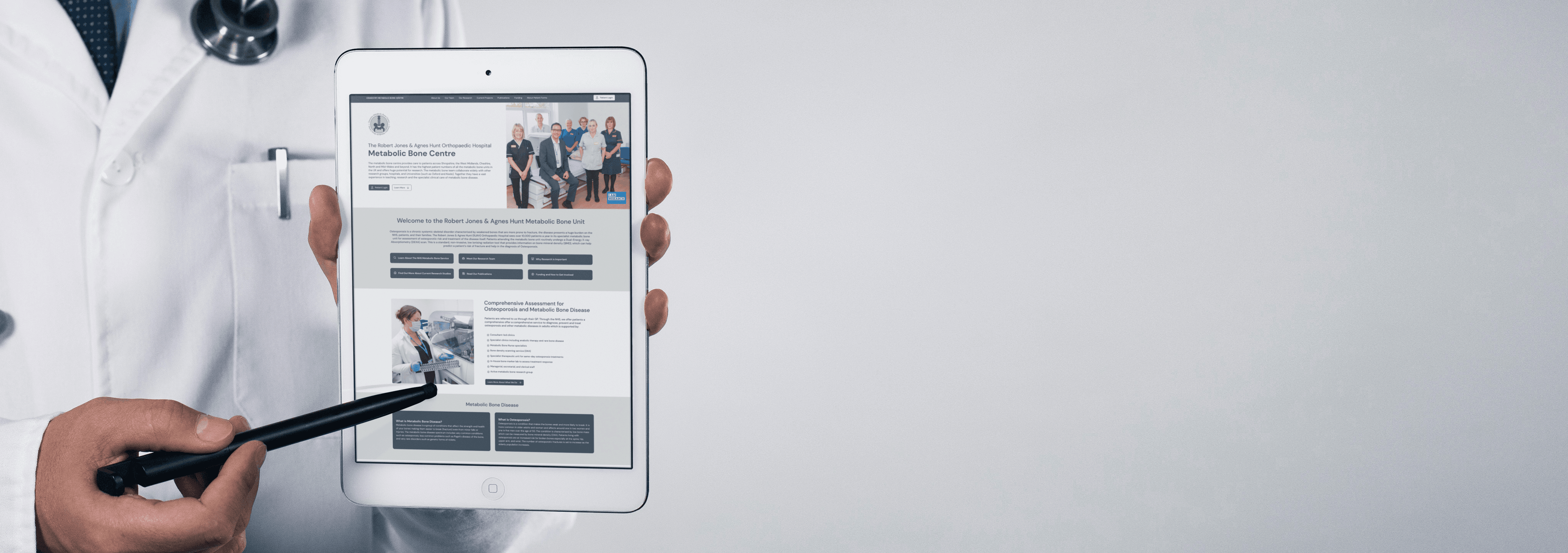 Ipad with image of website